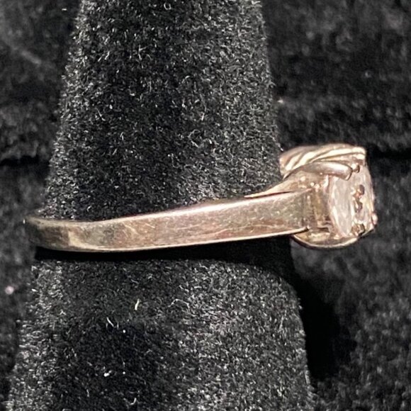 Ring Size 5.5 CZ Cubic Zirconia 13 Stones Sterling Silver Stamped 925 Vintage Je - Picture 4 of 15